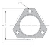 75 1/4 PFL23 47mm 2-5/8 3-9/16 2-13/16 5/16 11/32 2-3/16.83 5/16 PFL24 52mm 2-51/64 3-3/4 3 11/32 11/32 2-3/8.