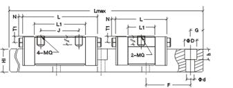 66 Linear Low Assembly, Small Type & Long Type Model Combination Dimensions Slide Seat Dimensions (mm) Rail Dimensions (mm) Reference Material(mm) Basic Load Rating (kg) Rated Static Torque (kg*m) H