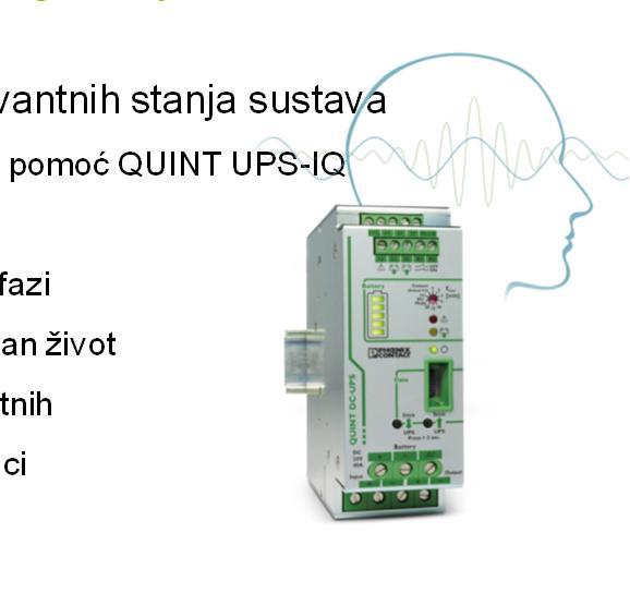 Pouzdana pomoćna napajanja Besprekidna napajanja QUINT UPS-IQ up to 38Ah Inteligentni UPS sustavi osiguravaju maksimalnu dostupnost