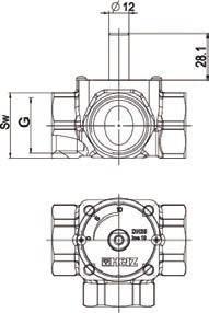 motora u skladu sa: ISO 5211 F04 Hitrost regulacije: 140s. Tropotni mešalni ventil / Troputni miješajući ventil MV 3P 15 MV 3P 50 art.