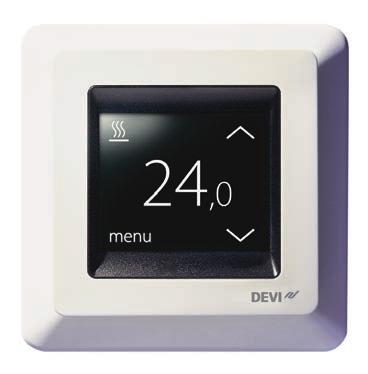 DEVIreg TM Touch DEVIreg TM Touch termostat dolazi sa pozadinskim osvjetljenjem na 2 ekranu osjetljivom na dodir te je jednostavan za korištenje kao pametni telefoni.