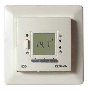 DEVIreg TM 535 Programibilni termostat za kontrolu električnog podnog grijanja. Devireg TM 535 termostat se montira podžbukno (u zid).