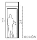 Corredor Cuarto de baño obrigatorio A altura libre mínima entre solo e teito será de 2,60 m, e poderá reducirse a 2,40 m en vestíbulos, corredores e baños.