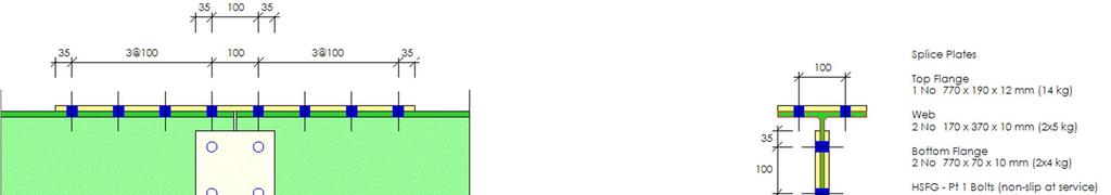 Sheet : Sheet Ref / 24 - Page 24 BEAM SPLICE AT 6.000 M FROM : N.10 - LEVEL 1 : RAFTER 2 OF BAY 1 : MEMBER 2 (N.10-N.