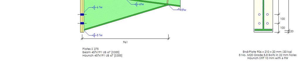 6 knm, -30.2 kn, 50.8 kn -71.6 knm, -36.6 kn, 46.4 kn Bottom of Joint in Tension, Rafter moving Up and in Compression.