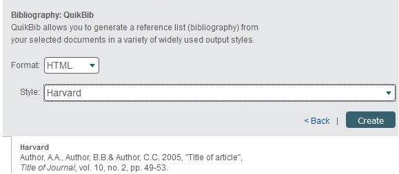 Create با انتخاب گزینه... در باالی صفحه نتایج )بعد از گزینه )Save to list دو گزینه View references و bibliography مشاهده میشود.