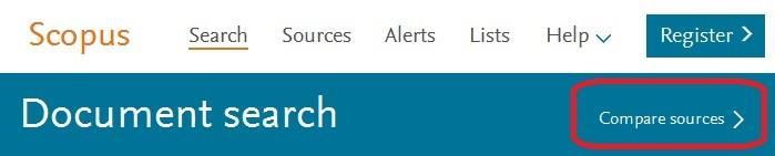 Compare sources :Compare sources یکی از امکانات پایگاه اسکاپوس استفاده از ابزار مقایسه منابع یا است.