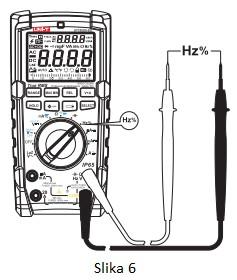 10. Mjerenje temperature (samo za UT195M-EU) (Pogledati sliku 7) Temperaturni senzor: Jedino termoelement tipa K (nikal-krom~nikal-silicij).