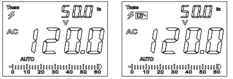 AC+DC vrijednost, a sekundarni automatski izmjenjuje vrijednost ACV ili DCV svake 2 sekunde.