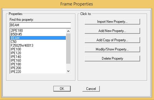 برای اختصاص مقاطع در این روش بصورت زیر عمل می کنیم: تیرها: Frame > Section Property > Column برای ستونها و مهاربندها نیز این کار صورت میگیرد.