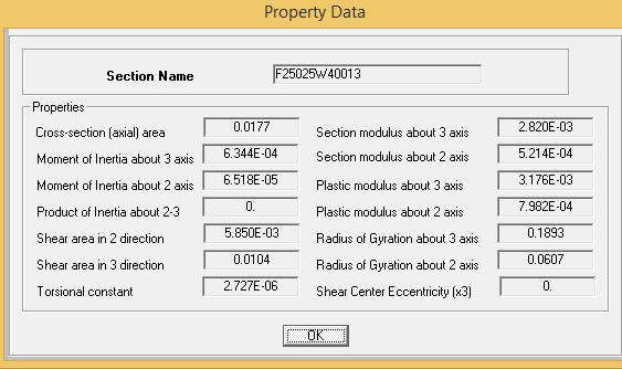 شکل 1 : نمایش مشخصات هندسی تیر ورقها 3-1--3 ساخت مقاطع مرکب فوالدی در برنامه :Section Designer برای ساخت مقاطع دوبل در نرمافزار از قسمت SD ستفاده میشود.