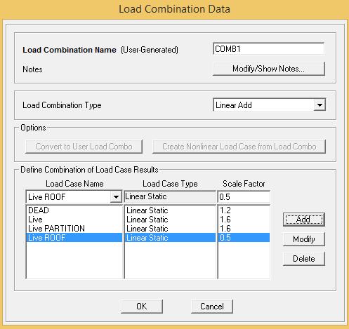 بود. مسیر: ACI Define > Load Combinations بصورت دستی وارد گردد