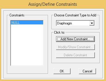 شکل 7 : تنظیمات مربوط به اختصاص دیافراگم به سازه -8-3 اختصاص انتهایی صلب در نرم