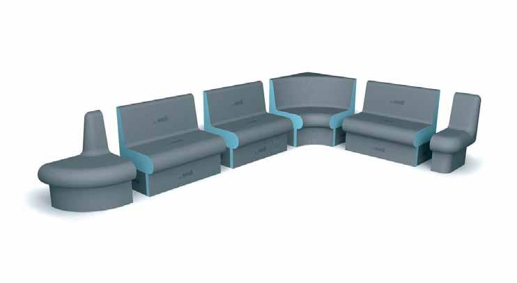 Sanoasa Comoda & Sanoasa Bellina, modularne wellness klupe Sanoasa Comoda linea ugaoni element 90, okrugli Sanoasa Comoda wellness klupe mogu se
