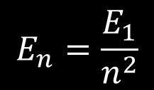 POSTULAT STACIONARNOSTI: Kada izraz za r n uvrstimo u izraz za ukupnu energiju, dobijamo: E m e e 2 2 8 0 n Za vrijednosti n = 1,2,3 dobija se: 4 h 2 Ukupna energija elektrona u