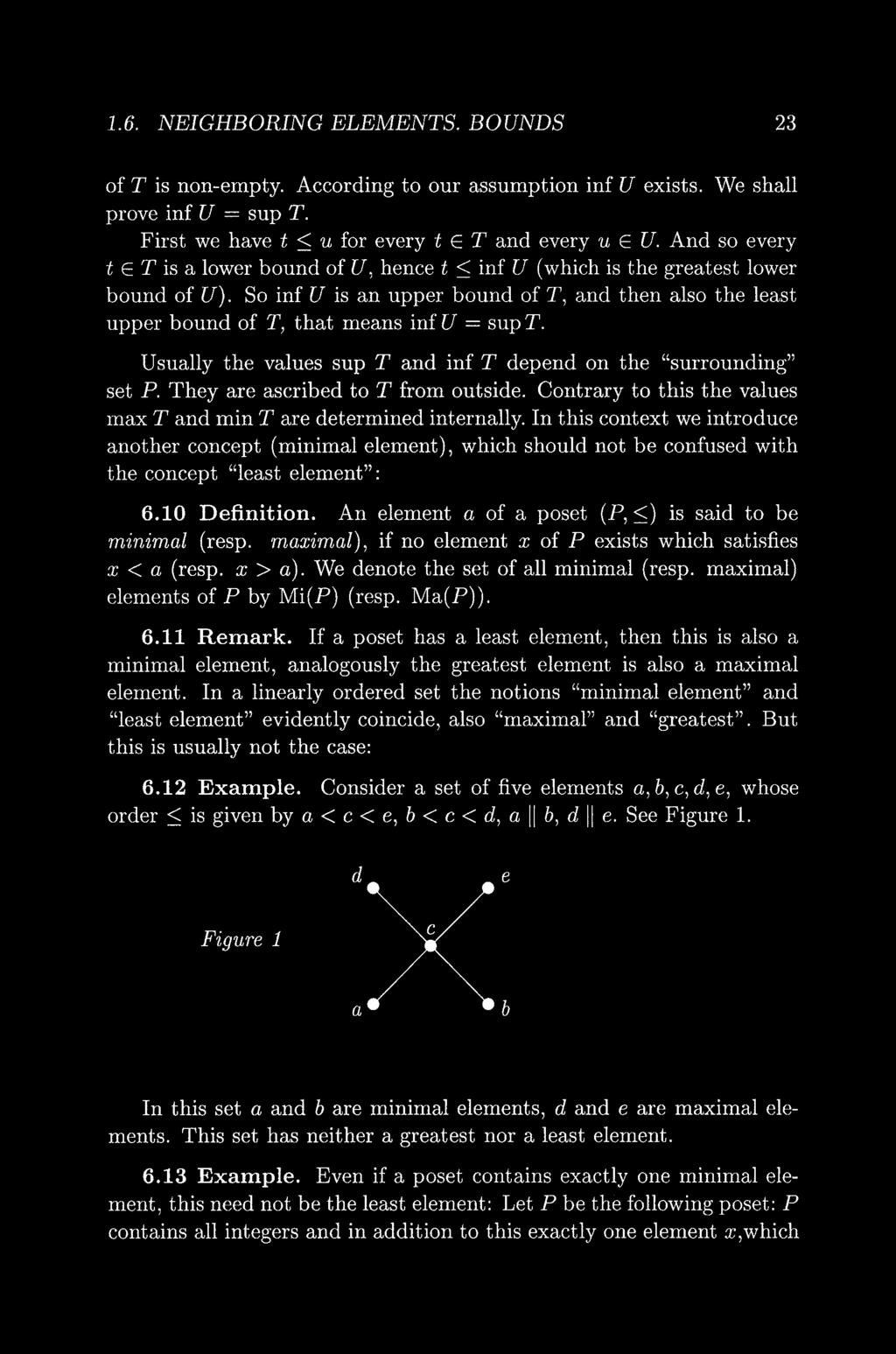 σύνολο Accordig P = {a, to b, our c, d} assumptio που ορίζεται if U από exists. τις We shall prove ανισότητες if U a = < sup c, T. a < d, b < c, b < d.