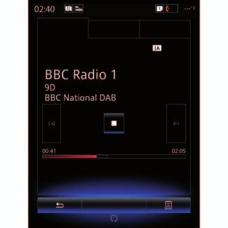 Ascultare radio (7/8) Setări În timp ce vă aflaţi în modul Canale, Staţii sau Presets, apăsaţi pe 14, apoi pe Setări pentru a accesa setările radioului digital.