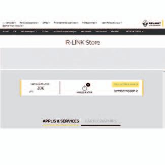 R-Link Store (4/5) 4 ECRAN DE PORNIRE/CATALOG APLICAŢIILE ŞI SERVICIILE MELE Asistenţă 3 Căutare actualizări Conectaţi-vă la contul My Renault, selectaţi Accesare toate serviciile mele, apoi