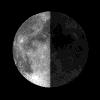 b) i kut elongacije je tada 270. Za promatrače na sjevernoj hemisferi, Mjesec iza faze treće četvrti ima oblik slova "C" (ili "G" kao "gubi"). 3.4.