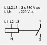 5 Relej za nadzor prisustava napona Ke-FKR - Un: 380V i N (zaštita od prekida N vodiča), 230 VAC; Frekvencija: /60 Hz; - Područje rada: