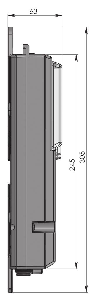 Najmanji unutarnji promjer stupa Najmanja veličina vrata stupa prema EN 40-2 Nazivne mjere - D x Š x V Montažna mjera - vijcima M6, ovješenjem ili na nosač prema DIN 49778-7 Brtva dolaznog kabela,