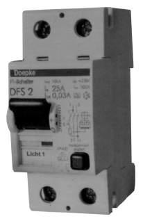 Strujne zaštitne sklopke STRUJNE ZAŠTITNE SKLOPKE (RCCB) DFS, tip AC, 230/400V, Hz, 0kA, IP 40, DIN VDE 0664, EN 6008, IEC 008, DOEPKE GmbH Tip AC - strujne zaštitne sklopke se koriste za prekidanje