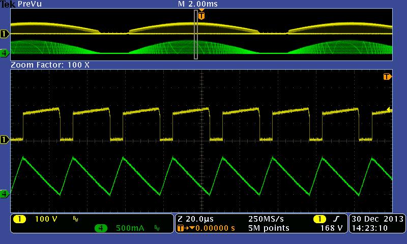 CH4: I L  13 Drain & I L waveforms @ 115Vac/60Hz CH1: Drain,