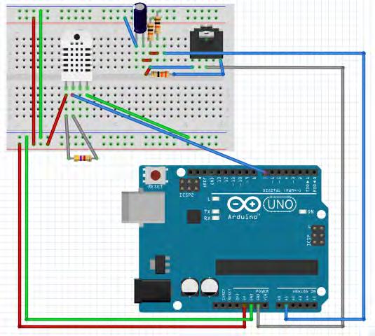 4.1.4 Σχέδιο πειραματικής διάταξης Εικ. 4.1 Σύνδεση Arduino-Breadboard 4.1.5 Μονογραμμικό σχέδιο διάταξης Παρουσιάζεται