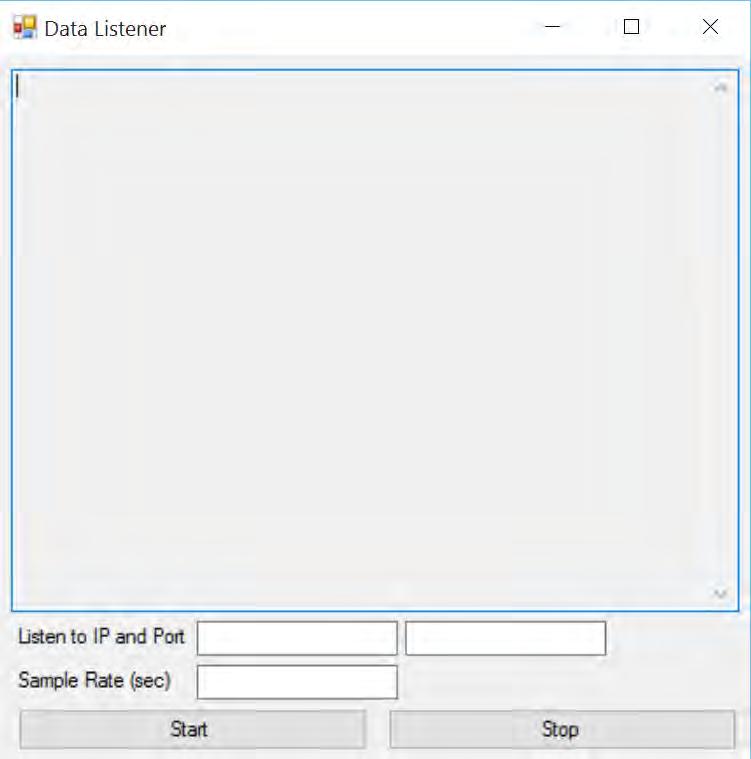6.5 Συλλογή και Αποθήκευση δεδομένων Λογισμικό Ακρόασης Η εφαρμογή ακρόασης και αποθήκευσης δεδομένων ονομάζεται DataListener.