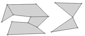 2. POLIGONI I POVRŠINA 57 2.2. Površina poligona U ovoj točki ćemo malo poopćiti pojam poligona. Poligonom ćemo smatrati zbroj od konačno mnogo jednostavnih poligona, tj.