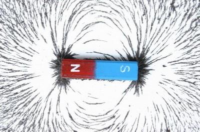 Slika 2.9.2. Magnetne linije sile Objašnjenje: Prostor u kome djeluju magnetne sile zove se magnetno polje. Linije magnetnog polja slikovito predstavljaju magnetno polje.