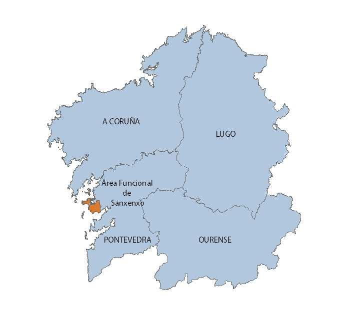 3.1 Modelo Territorial 3.1.1 A estruturación do territorio A área funcional de Sanxenxo está composta por 3 municipios e ocupa unha extensión total de 94,84Km2, o que supón un 2,1 % da provincia e un