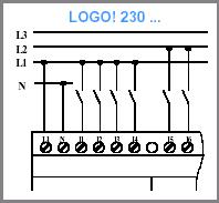 Dây nối cho logo! được dùng loại có tiết diện 2*1.5mm 2 hay 1*2.5mm 2. Logo! đã được bảo vệ cách điện nên không cần dây nối đất. Ngõ vào được ghi trên logo!