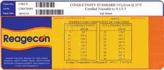 U ponudi - standardne vrednosti: CSKC84 84 μs/cm 25ºC CSKCS 147 μs/cm 25ºC CSKCL 1,413 μs/cm 25ºC CSKC12880