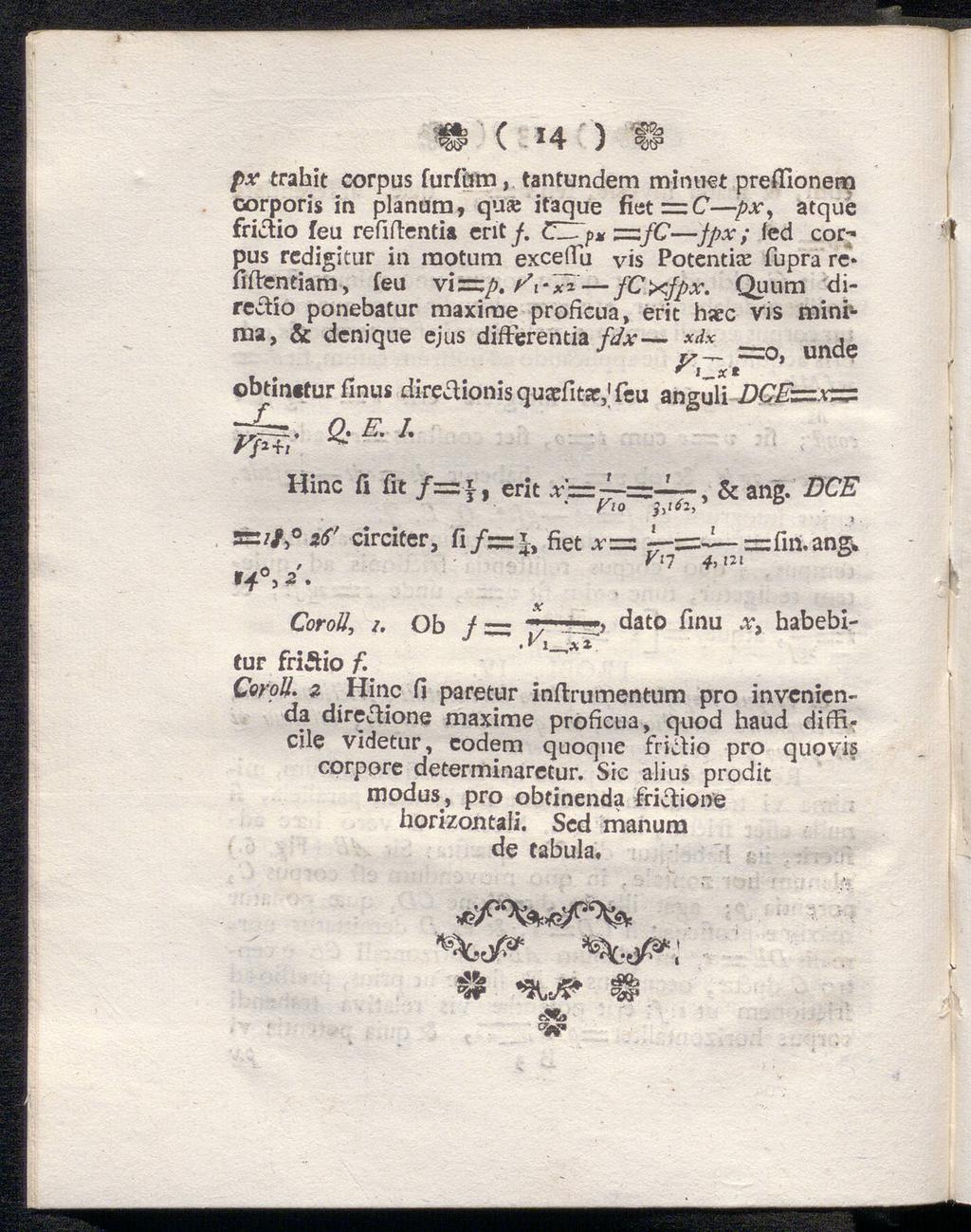 H ( *4 ) H ρ* träbit corpus furfum, tantundem minnet preflionem corporis in planum, qu«itaque fiet z=zc pxy atqué frictio feu refiilcntia cnt f.