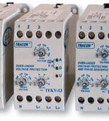15 V 10 24 V DC TFKV-1 20/400 V C 00-400 V (adj.) 4-45 V (adj.) 0,2-15 s (adj.) 10 24 V C TFKV-14 00-400 V (adj.) 40-480 V (adj.) 0,2-15 s (adj.) 280 g Sú určené na kontrolu podpätia/prepätia vo fázach -fázových zariadení a obvodov.