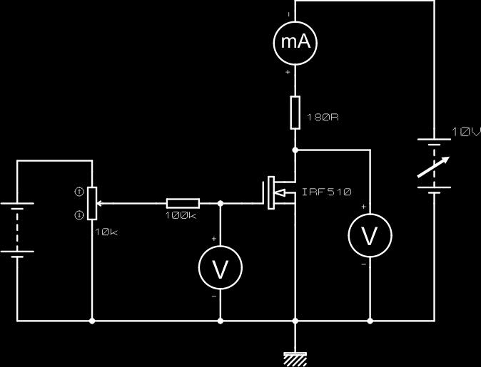 LABORATORIJSKI PRAKTIKUM-ELEKTRONSKE KOMPONENTE Laboratorijske vežbe Snimanje karakteristike MOS tranzistora VAŽNA NAPOMENA: ZA VREME POSTAVLJANJA VEŽBE (SASTAVLJANJA ELEKTRIČNE ŠEME) I