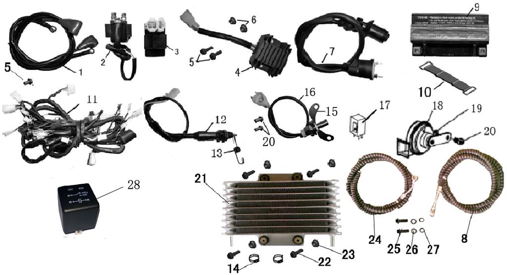 Fuel 1 9 H109070 Fuel Filter 1 10 S030110 Clamp(φ9) 3 11 A109030 Fuel Hose 1 S03011 Clamp(φ10) 3 13 S03013 Clamp(φ6) 1 14 S030004 Clamp(φ8) 1 15 H109040 Fuel Hose(EPA) 1 16 H109050 Hose,Vacuum