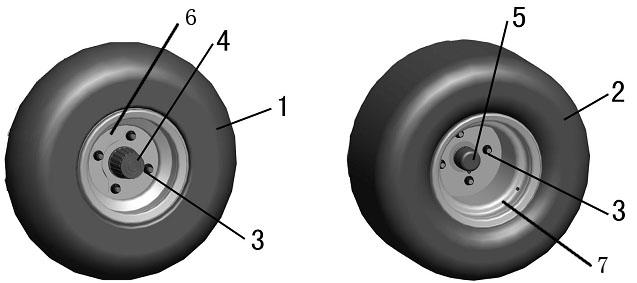 5 16 L0601011 L060101 H0601041 Front Wheel Assembly Rear Wheel Assembly Nut, Wheel(M10 1.