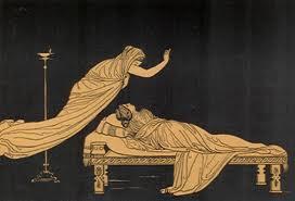 Ραψωδία ζ Όσο ο Οδυσσέας κοιμάται, η Αθηνά πηγαίνει στην πόλη των Φαιάκων και εμφανίζεται στο όνειρο της Ναυσικάς, της κόρης του βασιλιά Αλκίνοου, παίρνοντας τη μορφή μιας φίλης της.