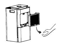 Machine body Wipe up the dehumidifier with wet cloth (put it into the water and wring it out). Don't clean the control unit with wet cloth.