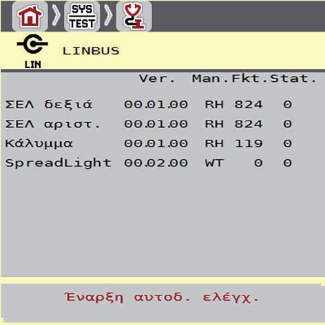 Χειρισμός AXIS ISOBUS 4 Παράδειγμα LIN-Bus n ΠΡΟΣΟΧΗ Κίνδυνος τραυματισμού από κινούμενα εξαρτήματα του μηχανήματος.