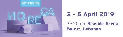 HORECA LEBANON 2019 Αγαπητοί συνεργάτες, Η εταιρεία με χαρά σας προσκαλεί, να συμμετάσχετε στην 26 η διεθνή έκθεση HORECA LEBANON 2019, που θα πραγματοποιηθεί 2-5 Απριλίου 2019 στο Seaside Arena στη