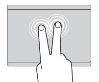 Άγγιγμα με δύο δάχτυλα Αγγίξτε οπουδήποτε στην επιφάνεια αφής με δύο δάχτυλα για να εμφανιστεί ένα μενού συντομεύσεων.