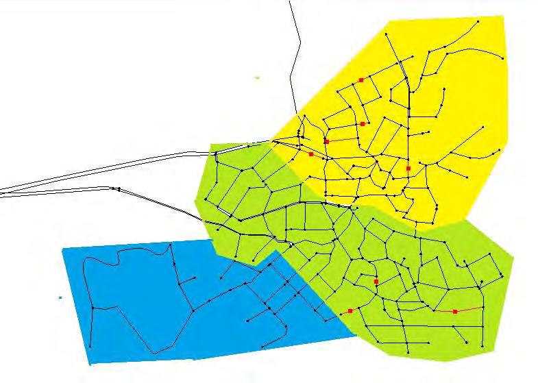 Εικόνα 53: Σενάριο τριών DMAs Εικόνα 54: Σενάριο δύο DMAs Τα σενάρια με τις τρεις και τις δύο DMAs δεν θα ληφθούν υπόψιν ως βελτιωμένες περιπτώσεις του δικτύου.