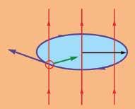 proton Endi zaryadli zarraning harakatiga Lorens kuchining ta sirini qarab chi qamiz. Zarra bir jinsli magnit maydon kuch chiziqlari yo nalishiga tik uchib kirayotgan bo lsin (1.17-rasm).