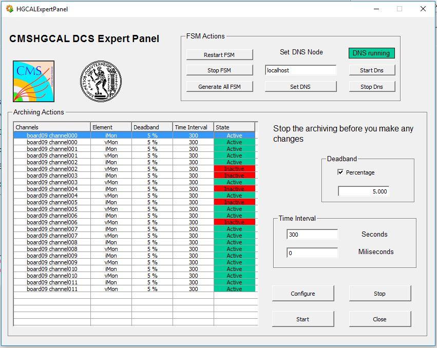 CHAPTER 5. THE HGCAL TEST BEAM DETECTOR CONTROL SYSTEM Figure 5.10: The DCS expert panel.