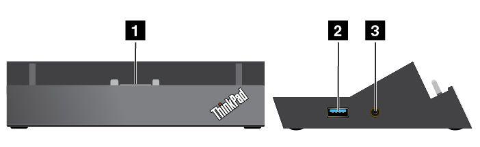 Επισκόπηση του σταθμού τοποθέτησης ThinkPad Tablet Dock Αυτό το θέμα παρουσιάζει τις δυνατότητες υλικού του σταθμού τοποθέτησης ThinkPad Tablet Dock, παρέχοντάς σας τις βασικές πληροφορίες που