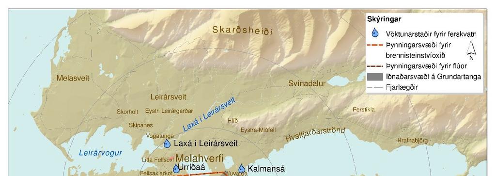 5 Ferskvatn Tekin voru ferskvatnssýni úr fjórum ám norðan Hvalfjarðar; Laxá í Leirársveit, Urriðaá, Kalmansá og Berjadalsá ofan Akraness, og einni á sunnan Hvalfjarðar; Fossá undir Eyrarfjalli (mynd