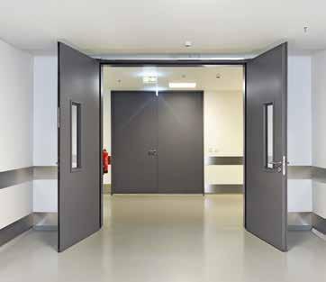 ανοξείδωτο χάλυβα Κορυφαίο χαρακτηριστικό για τις πόρτες πυρασφάλειας και καπνοπροστασίας STS / STU είναι το επίπεδο, πλήρως επικολλημένο θυρόφυλλο και η χωνευτή, κομψή εμφάνιση της πόρτας με 100 %